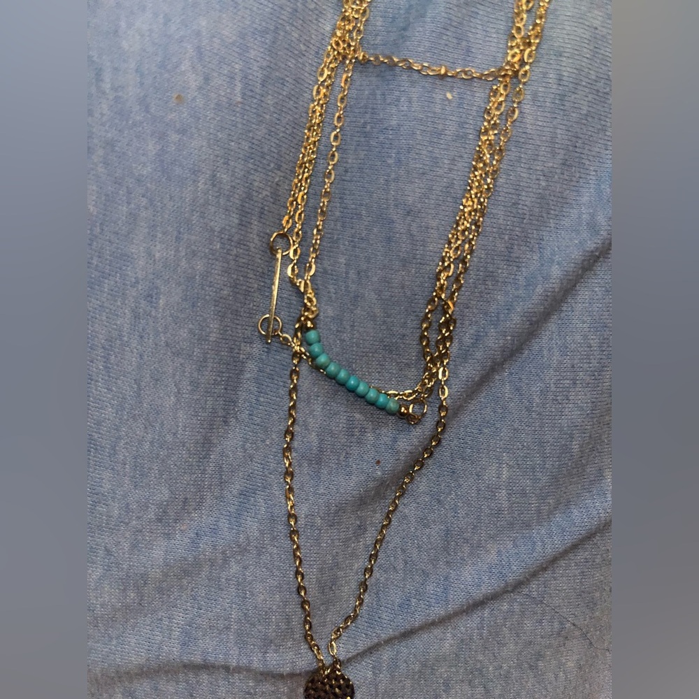 *BRAND NEW/UNUSED 🆕* Women’s Jules Smith Gold & Turquoise Layered Necklace - Picture 10 of 13